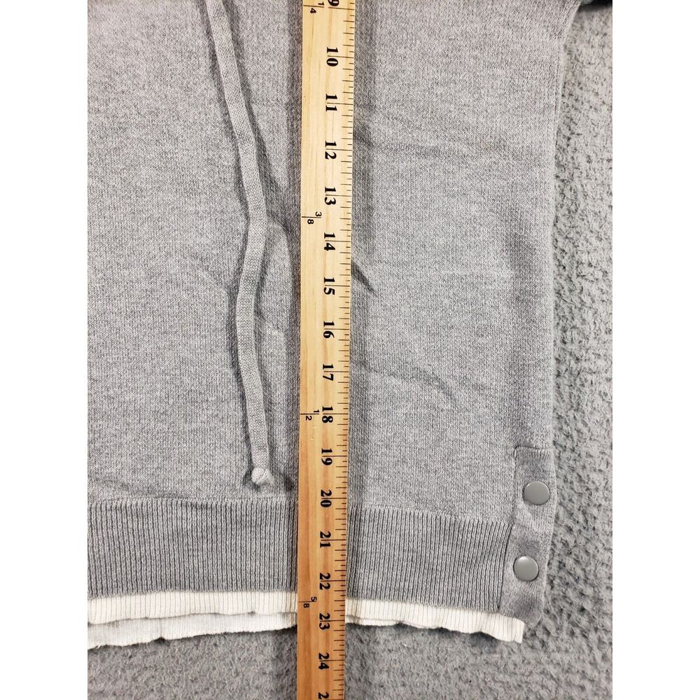 Tahari Hoodie Women's Medium Gray Pullover Cotton Stretch Athleisure Sweatshirt - Picture 5 of 10
